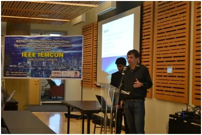 Prof. David G.Michelson of University of British Columbia , Canada presenting his Keynote address at IEEE IEMCON 2016 on 13th October 2016