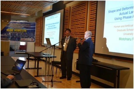 Prof. Motoharu Fujigaki of University of Fukui ,Japan, Keynote speaker of IEEE IEMCON 2016 being introduced by Prof. Son Vuong, Emeritus Professor of University of British Columbia , Canada.