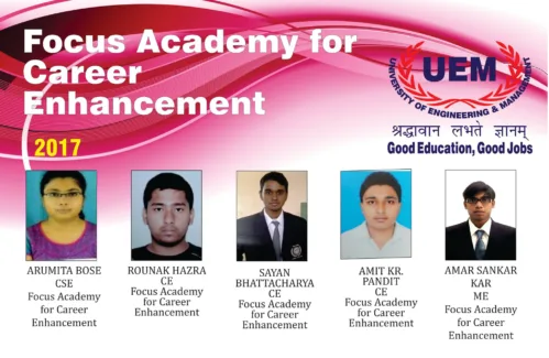 CONGRATULATIONS to these students of the University of Engineering & Management (UEM), Jaipur for getting job offer from reputed “Focus Group”