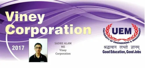 CONGRATULATIONS to Mr. Sadre Alam, 2017 passout student of the UEM, Jaipur for getting job offer from Viney Corporation..
