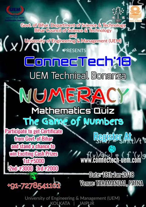 NUMERACY, Mathematics Quiz Competition at ConnecTech'18 UEM Technical Bonanza