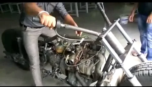 The Monster Bike designed and manufactured by the 1st year students of UEM Jaipur