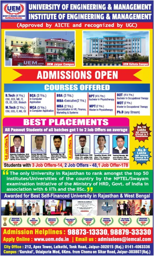 Admissions Open in University of Engineering & Management
