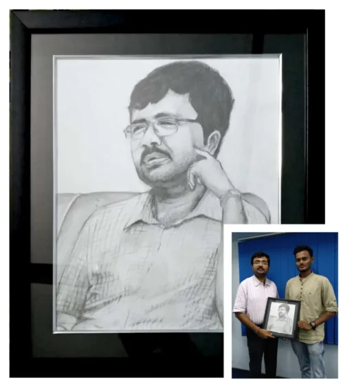 Wonderful painting gifted by Koushik Nath, student of UEM Jaipur to Vice-Chancellor of UEM Jaipur