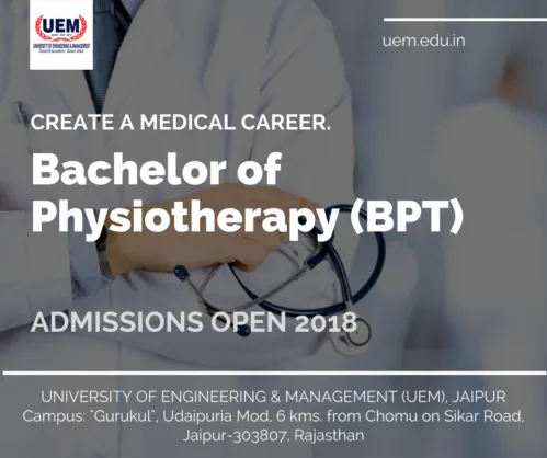 UEM, Jaipur provides Bachelor of Physiotherapy course (BPT)