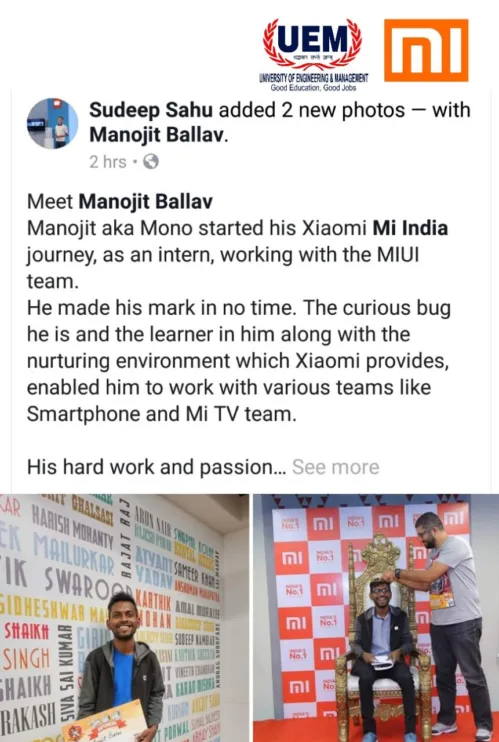 Success story of alumnus of UEM Jaipur