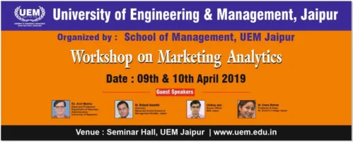 UEM Jaipur organised a 2-day workshop on Marketing Analytics for its Management (MBA and BBA) students