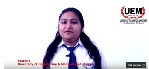 Moulina Bandopadhyay, student of UEM Jaipur sharing her experience of her college life at UEM Jaipur