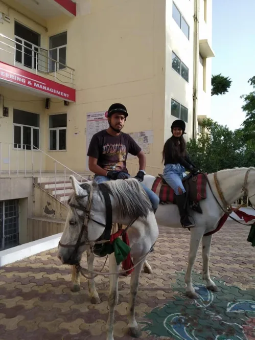 Horse riding training in the evening session at the UEM Jaipur