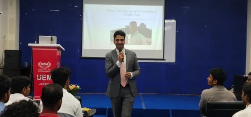 Motivational talk by Mr. Vikas Khichi, Business Strategist, Investment and Finance Adviser at UEM Jaipur