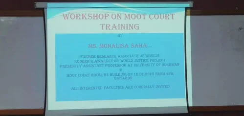 Few glimpses of workshop on Moot Court Training arranged by the Department of Law, IIIJS, UEM Kolkata