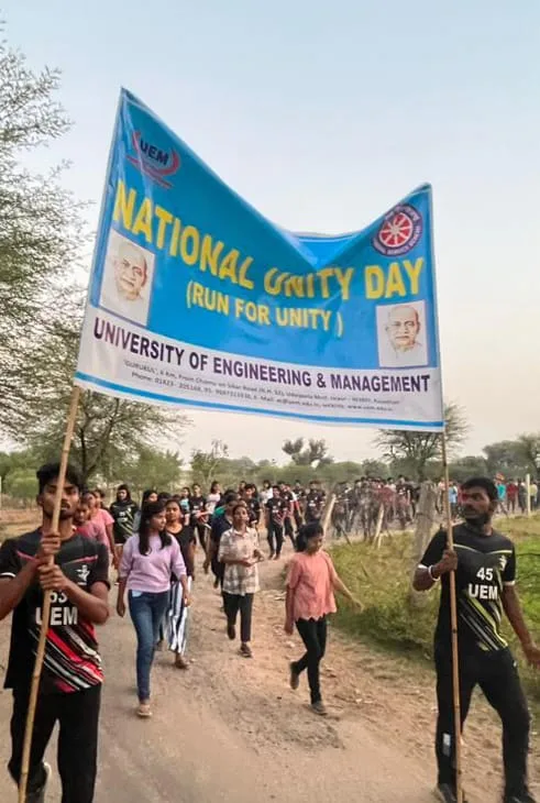 University of Engineering & Management (UEM), Jaipur celebrated National Unity Day (31st October) on the birth anniversary of great Leader Sardar Vallabhbhai Patel in order to reflect gratitude and honour his contribution for the country and countrymen