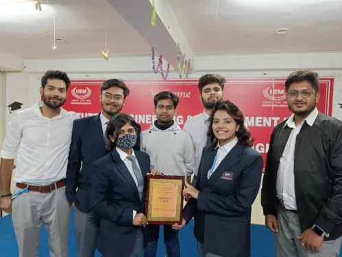 Students' team of the University of Engineering & Management (UEM), JAIPUR IEEE MTT-S SBC has won 2nd Prize in the National Level hardware Project Competition "Project Expo-2022"