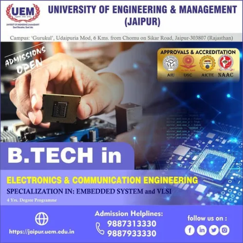 Admissions open for 2023- 2024 Admission link: http://bit.ly/3GBh61k Courses offered are B.TECH, M.TECH, BBA, MBA, MBA EXECUTIVE, BCA, MCA, BPT, MPT, Ph.D We are AIU, UGC, AICTE, NAAC Approved and Accredited. Apply at www.staging.uem.edu.in