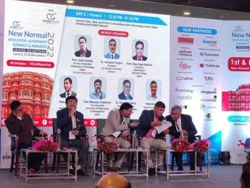 Prof. Dr. Biswajoy Chatterjee, Vice-Chancellor, University of Engineering & Management (UEM), JAIPUR was one of the eminent panelists in the "ArdorComm New Normal Education Leadership Summit" held in Jaipur, Rajasthan on 17th Dec 2022.