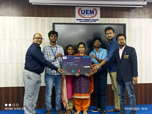 AceHack 2.0 – Hackathon was organized by the University of Engineering & Management (UEM), JAIPUR in association with Rajasthan Police, powered by Eduhub Community, Polygon, Devfolio, Dapps, Postman, Replit, Echo 3D, Beeceptor, Wolfram Language, Filecoin, Stickermule, Solana and Balsamic, with participation of 650+ tech students from all across the country.