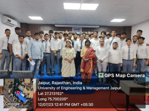 Codesta Coding Club of the University of Engineering & Management (UEM), JAIPUR, in association with IIC, and ACM Student Chapter UEMJ, has organized a session on “Angel Investment/VC Funding Opportunity for Early Stage Entrepreneurs” for final year students. Session was taken by Prof. (Dr.) G. Uma Devi, UEM Jaipur.