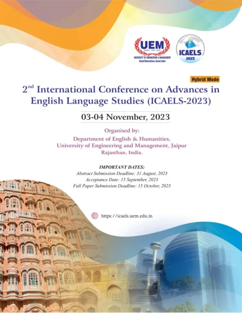 2nd International Conference on Advances in English Language Studies (ICAELS-2023), Nov 3rd & 4th, 2023