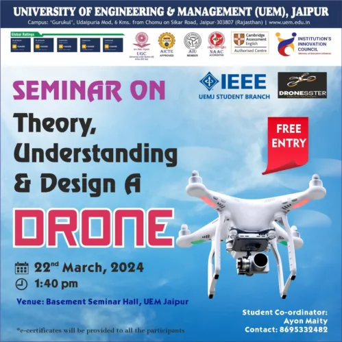 Dronesster organized a workshop in collaboration with the IEEE Student Chapter, which focused on designing various types of quadcopters.