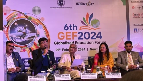 Today, Prof. Dr. Biswajoy Chatterjee, Vice Chancellor, UEM Jaipur was in Delhi, for participating in a panel discussion session at Indian Chamber of Commerce's "Globalised Education Forum".