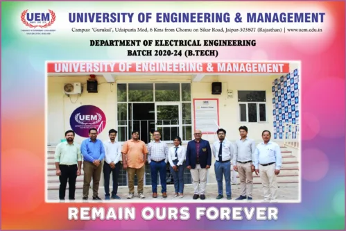 Electrical Engineering - 2024 passing out batch of the University of Engineering & Management (UEM), Jaipur.