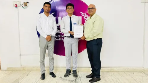 Four final-year students from the ECE department at IEM Kolkata, recently completed a one-month internship at University of Engineering & Management (UEM) Jaipur, where they contributed to ongoing projects.
