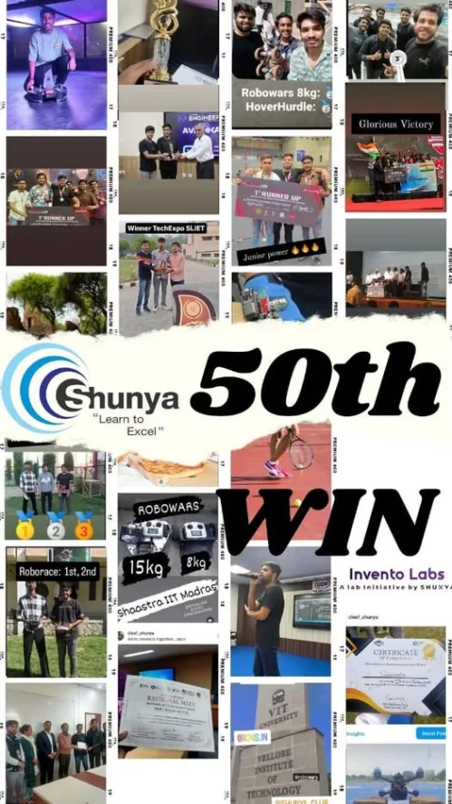 On 10th November-2024, Student of Shunya Student Chapter of University of Engineering Management jaipur has succesfully won 50 competition.