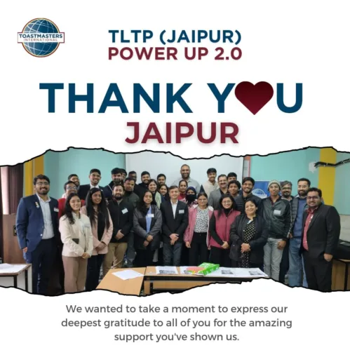 Prof. Sanchari Basak, Assistant Professor, Department of English and Humanities participated in Power Up 2.0, the Toastmasters Leadership Training Program.