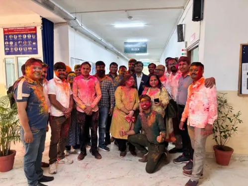 Pre-holi celebrations at University of Engineering & Management(UEM), Jaipur campus!