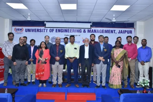 University of Engineering and Management (UEM), Jaipur successfully conducted a one-day IPR Awareness Workshop and Training Program on March 22, 2025, to spread awareness about Intellectual Property Rights (IPR) among students, faculty, and professionals.