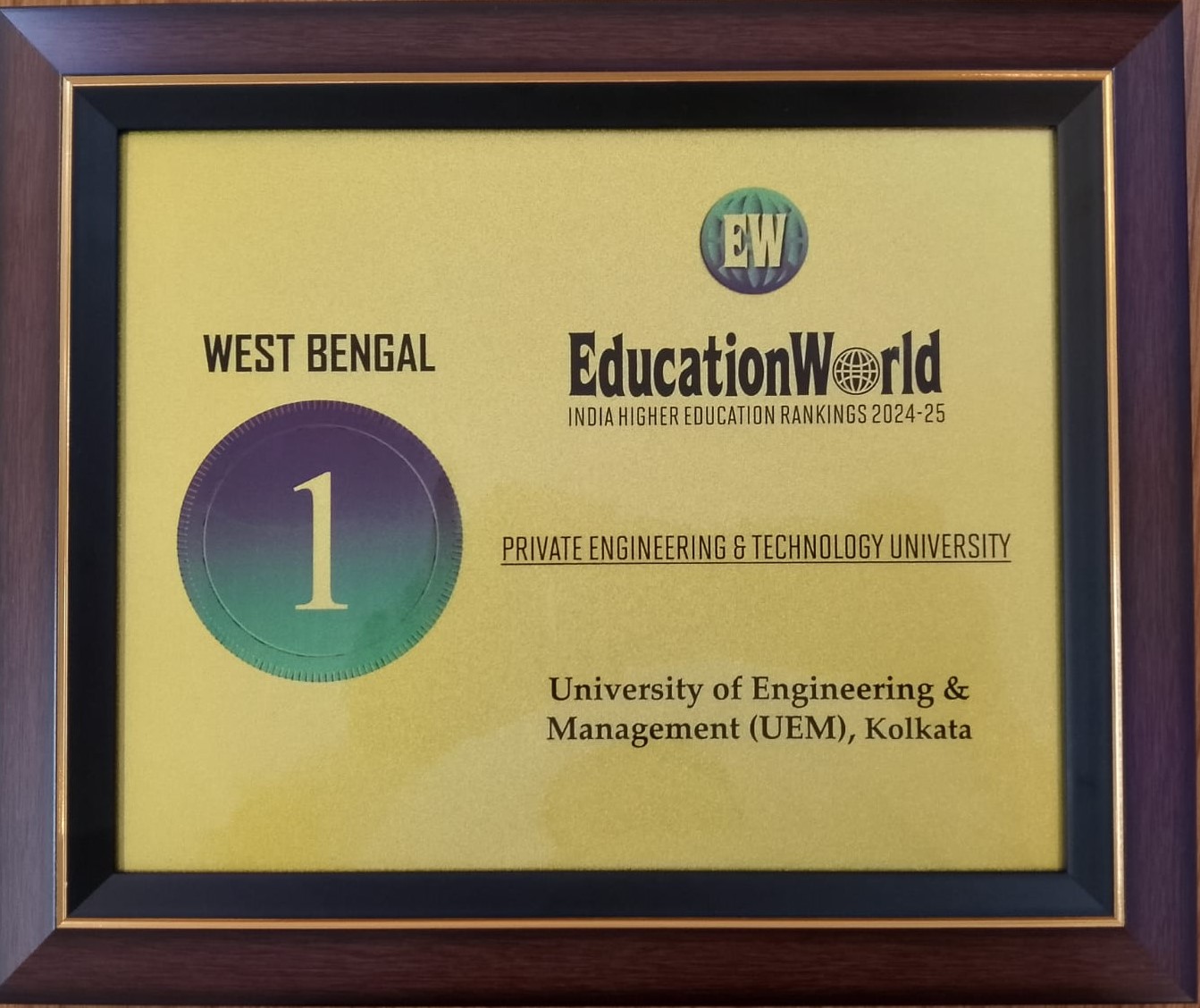 No. 1 Private Engineering & Technology University of West Bengal by Education World