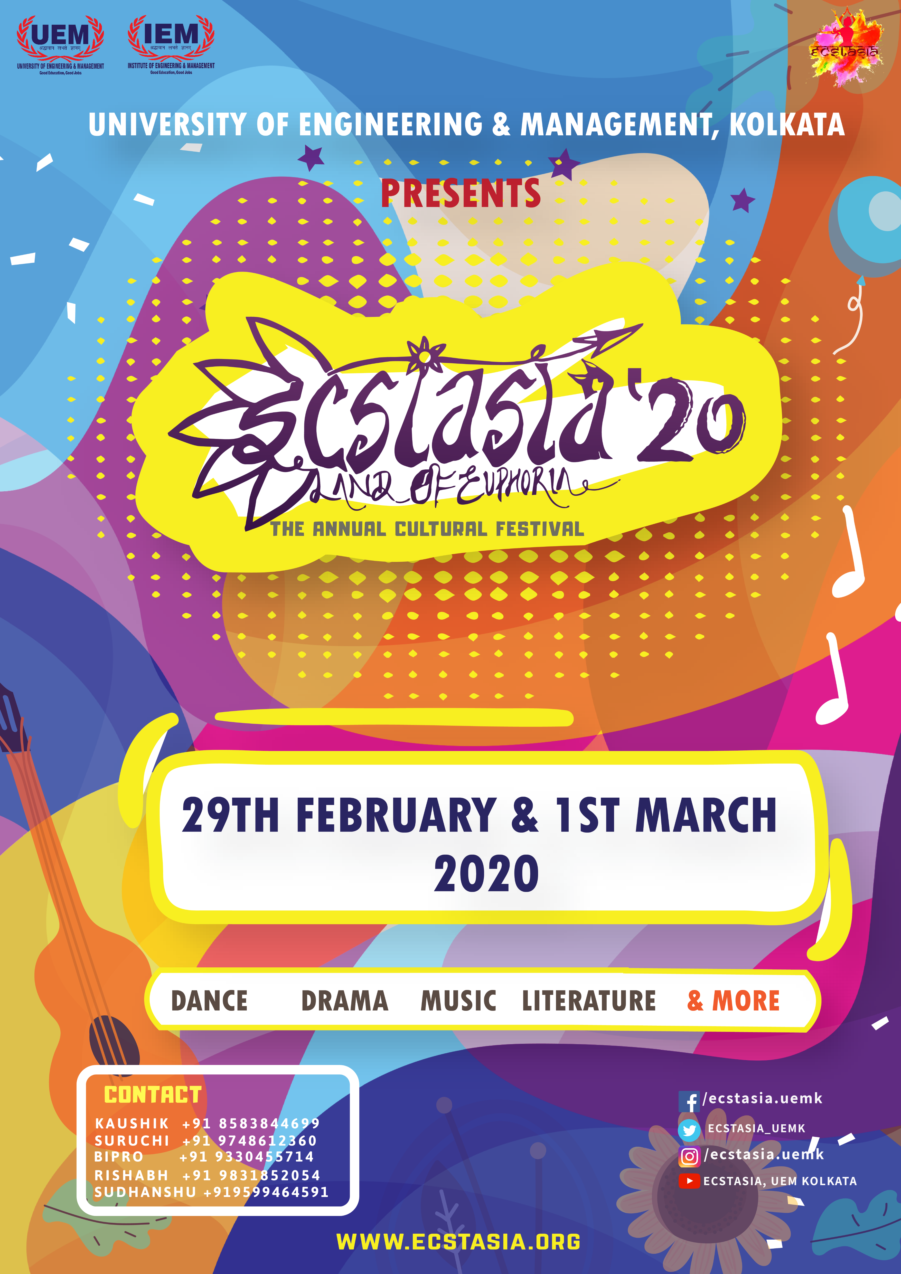 Cultural fest of UEM Kolkata Ecstasia