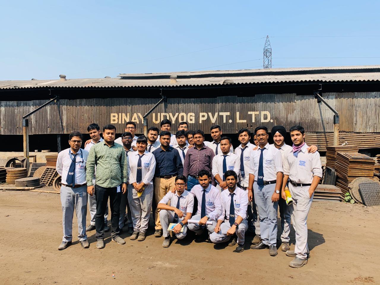 An Industrial Tour organised on 22nd February 2020 by Indian Plumbing Association Students Chapter of UEM Kolkata at Binay Udyog Pvt. Ltd.