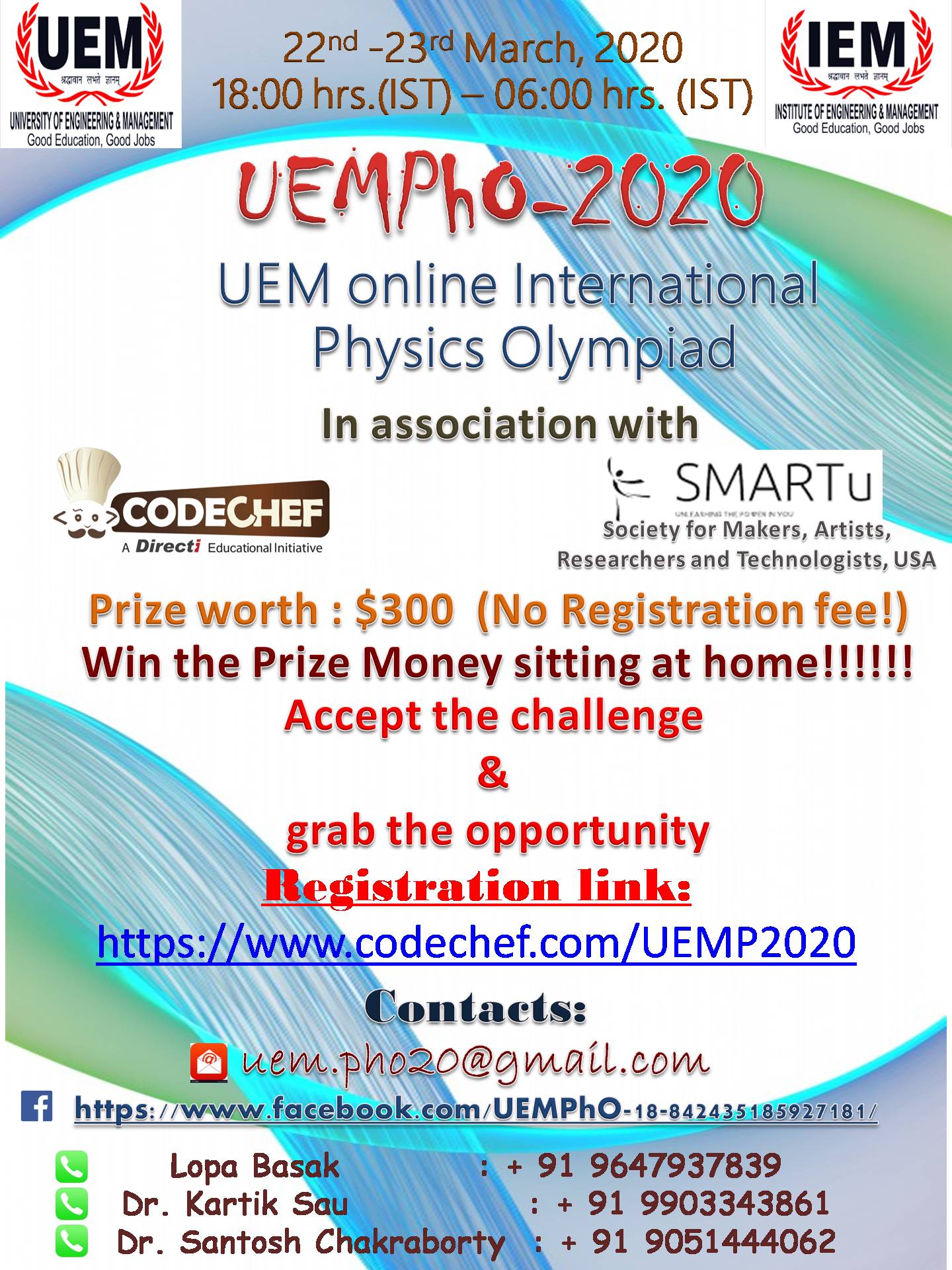 Online International Physics Olympiad (UEMPhO-2020)