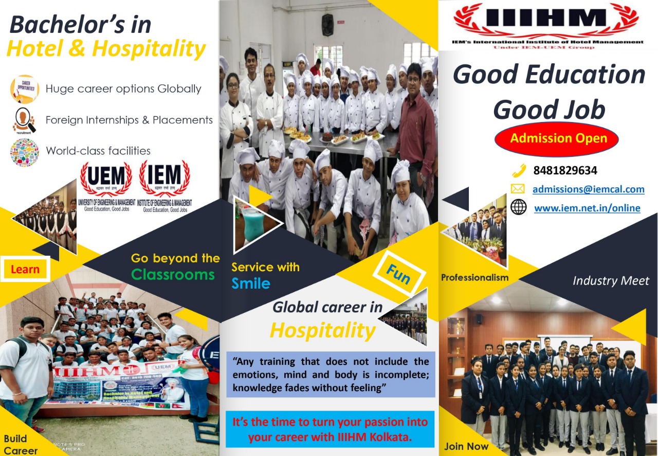 Online admission going on BHM department at UEM Kolkata. 