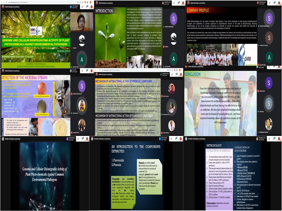 Presentation of winter project of the 2nd year students of Biotechnology Department of UEM Kolkata