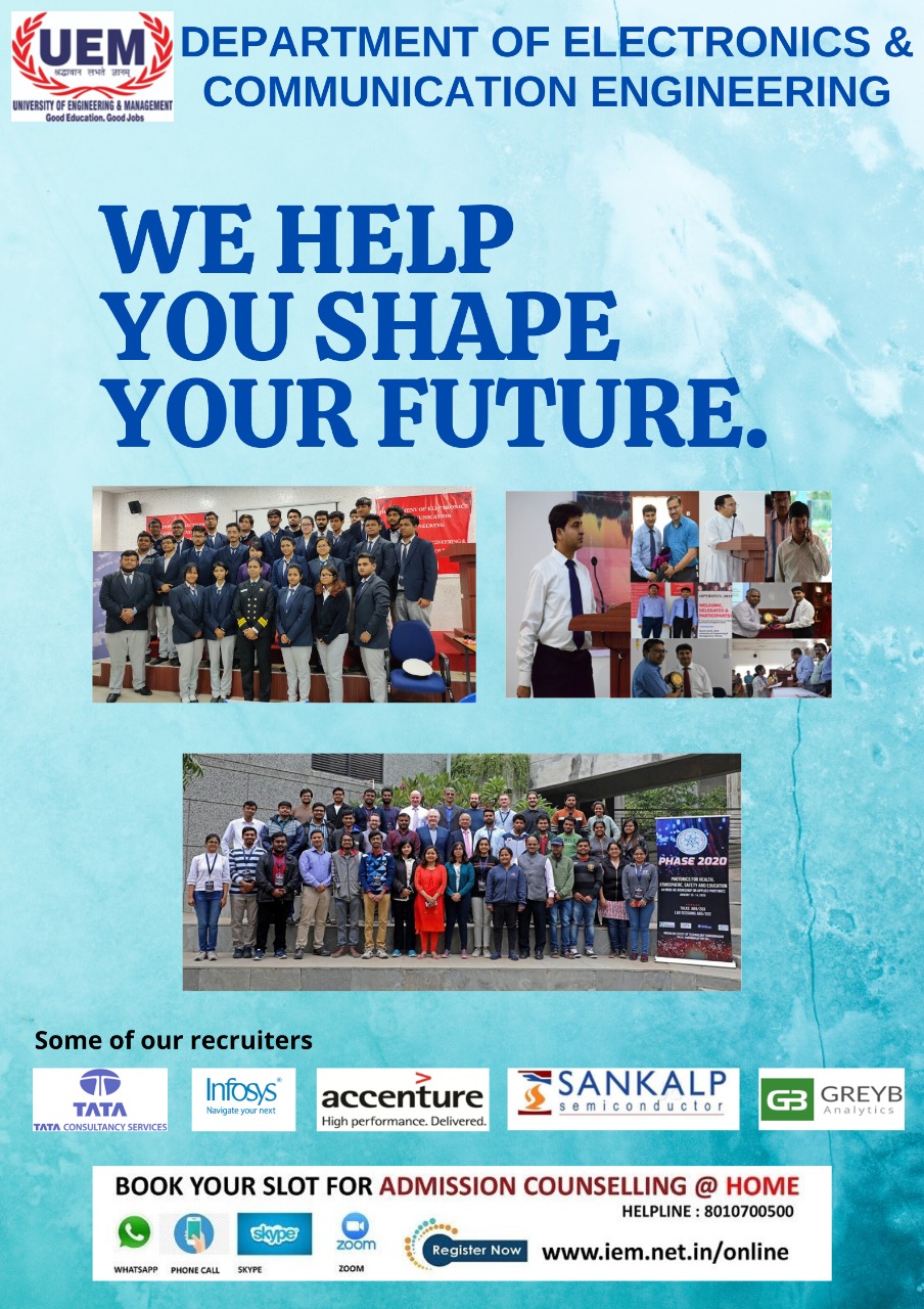 Online admission going on in the Department of Electronics and Communication Engineering at UEM Kolkata