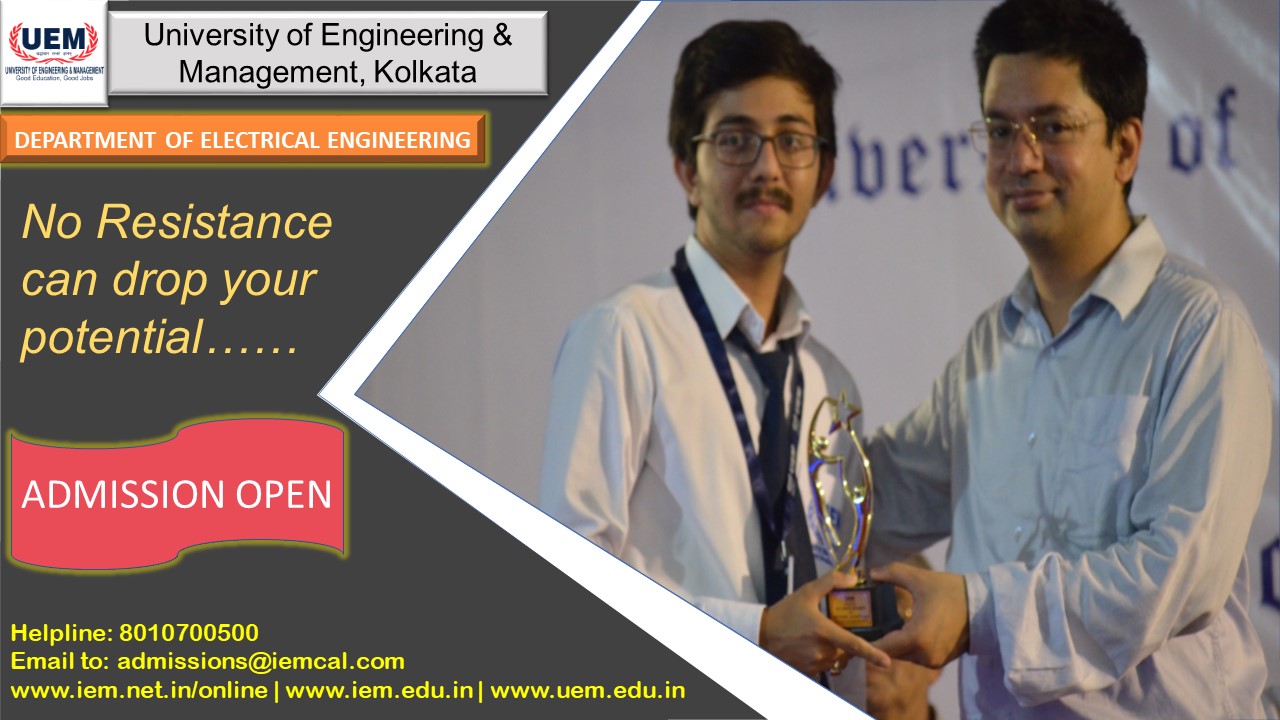 Gunjan Chakraborty of Electrical Engineering Department, UEM Kolkata is being felicitated by Pro-Vice-Chancellor of UEM Kolkata