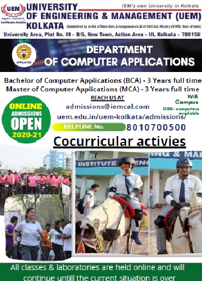 Online admissions open for BCA/MCA courses at UEM Kolkata