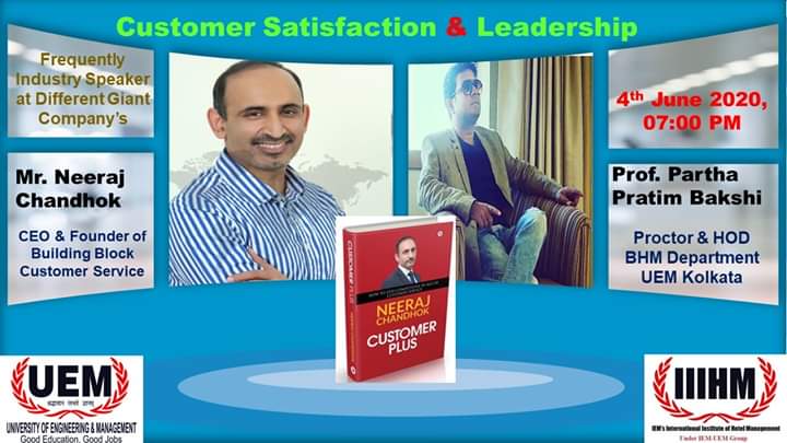 Join for a wonderful joint session tomorrow i.e. on 4th June 2020 on "Customer Satisfaction & Leadership"