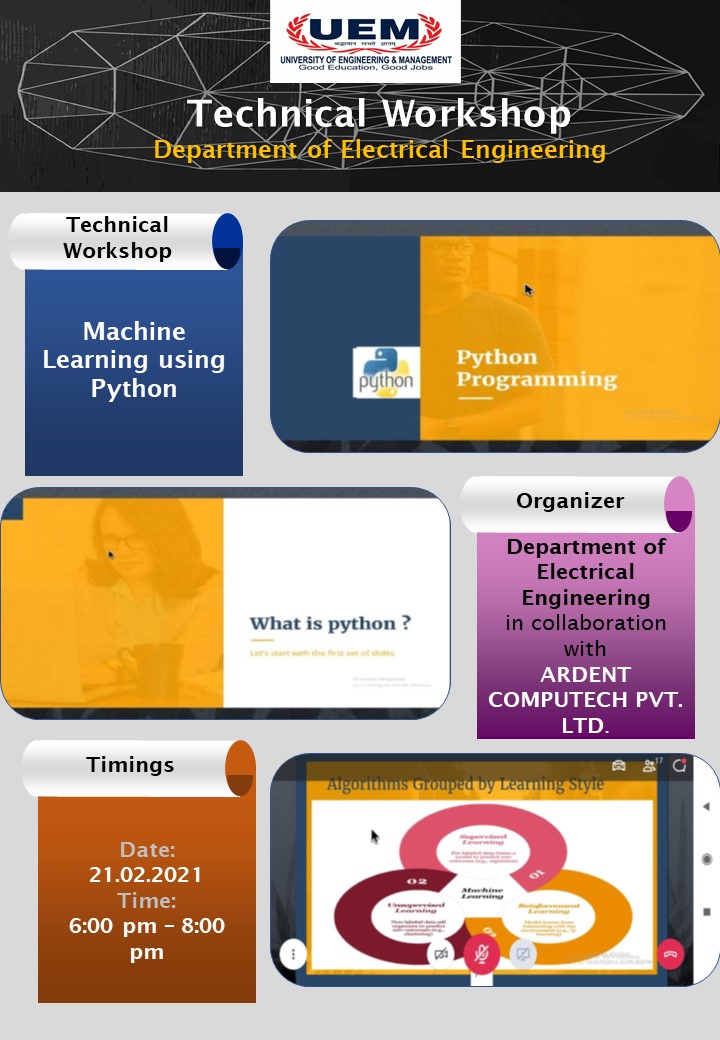 Machine learning and electrical engineering Workshop