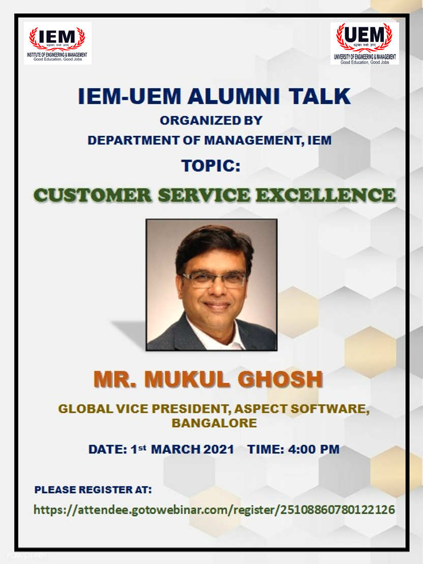 IEM-UEM Alumni Talk on “Customer Service Excellence”