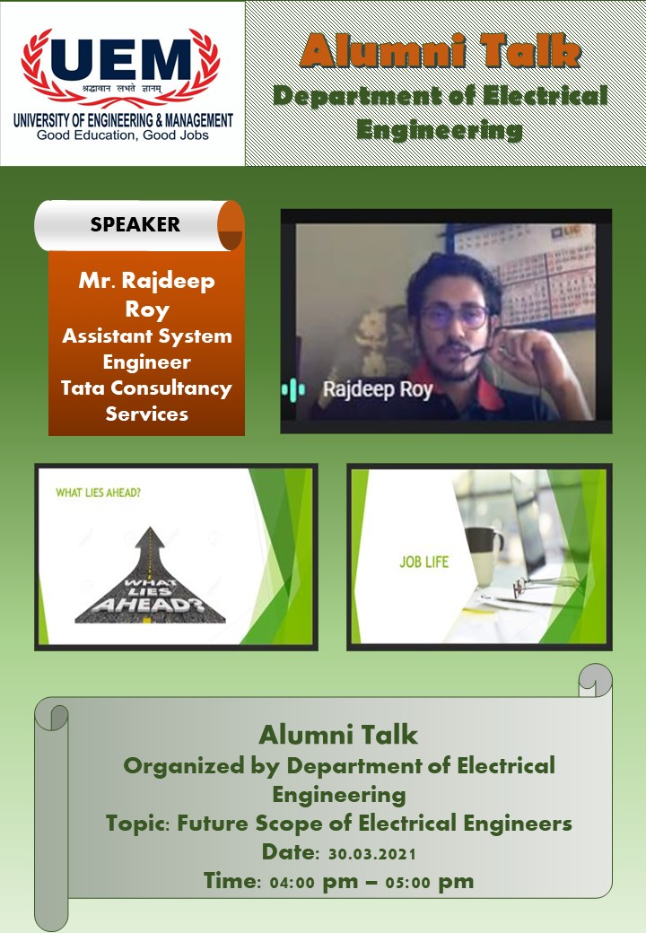 Alumni Talk by Mr. Rajdeep Roy, Assistant System Engineer, TCS