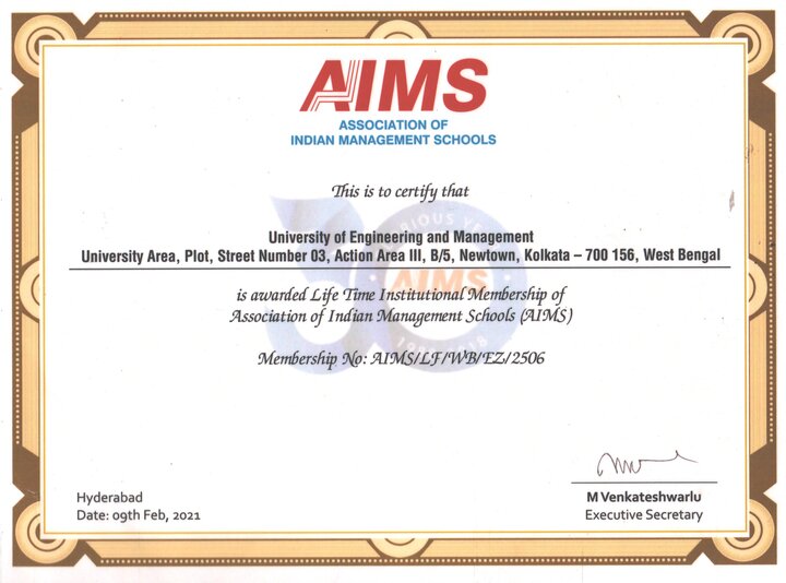 The University was awarded Life Time Institutional Membership on 9th Feb 2021