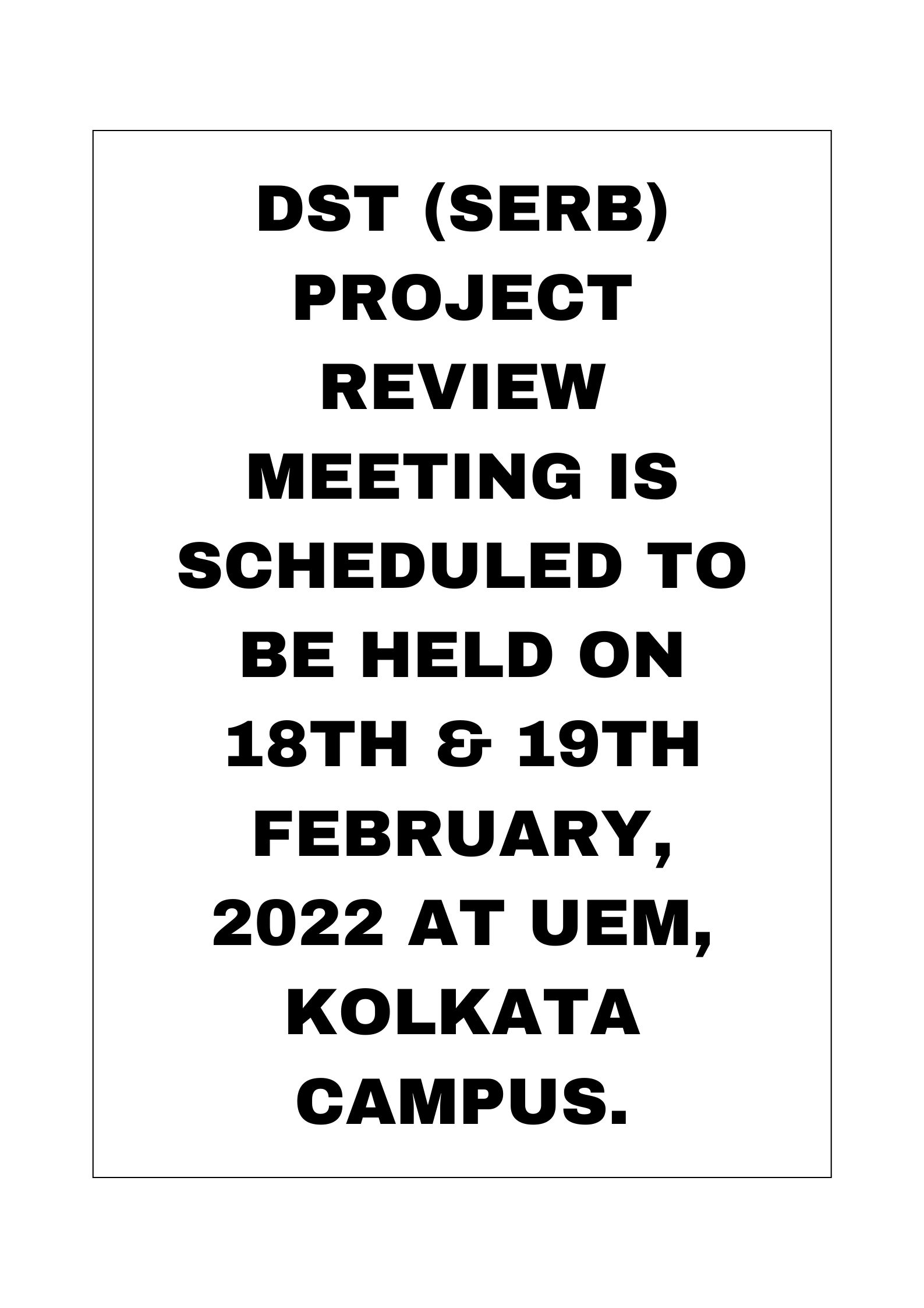 DST (SERB) Project Review Meeting