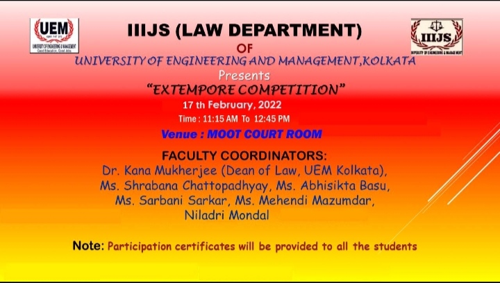 Extempore Competition by IIIJS(Law Department)