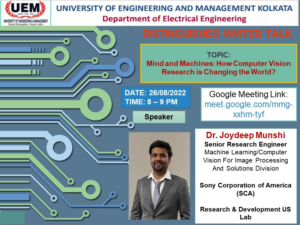 Distinguished Lecture on ‘Mind & Machines: How Computer Vision Research is changing the world’