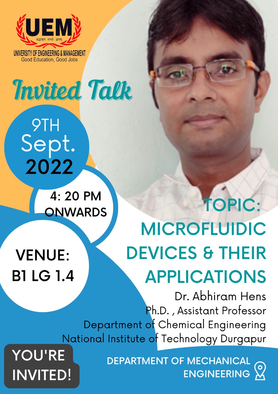 Invited Talk on Microfluidic Devices and their Applications