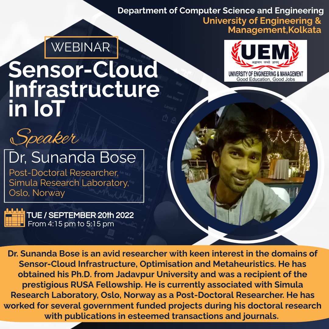 Webinar on Sensor-Cloud Infrastructure in IoT