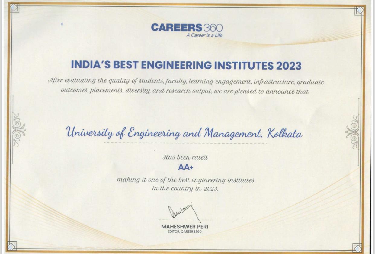 AA+ grade for being one of the best engineering institutes in India